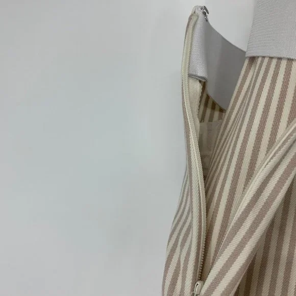 A New Day Pants High Rise Slim Fit Ankle Beige White Stripe NWT - Picture 10 of 12
